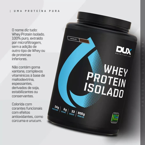 Whey Protein Isolado Chocolate Branco Dux 450g