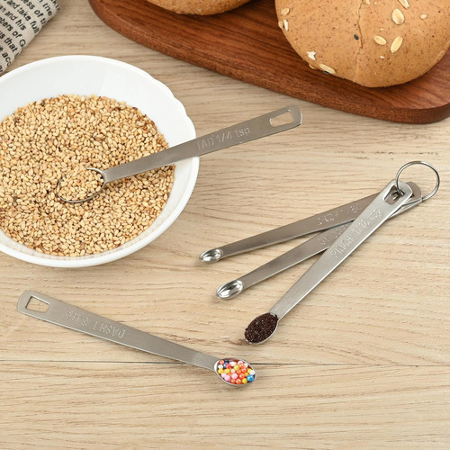 Juego De 5 Cucharas Medidoras De Acero Inoxidable 18/8, Cuch