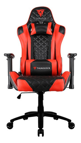Imagem 1 de 6 de Cadeira de escritório ThunderX3 TGC12 gamer ergonômica  black e red com estofado de couro sintético