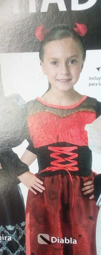 Disfraces Halloween Niña Bruja Diablita Talla 4 Y 6 Años