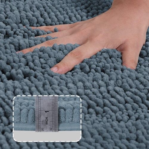 Juego De Alfombras De Baño De Chenilla Turquesa Superabsorbe