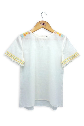 Imagen 1 de 8 de Blusa Ropa Nena Bordada Dia Soleado Con Buen Humor Witty Gir