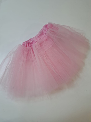 Tutu 4 Capas Rosa Niña De 6 A 10 Años Disfraz Pollera