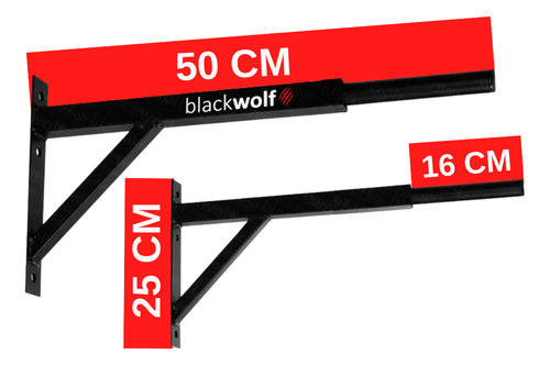 Kit Barra Fixa 65 Cm + Barra Paralela Dip Com Passantes