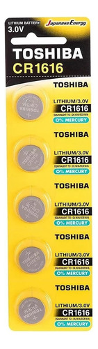 Pila Toshiba Cr1616 - Pack De 5 Unidades