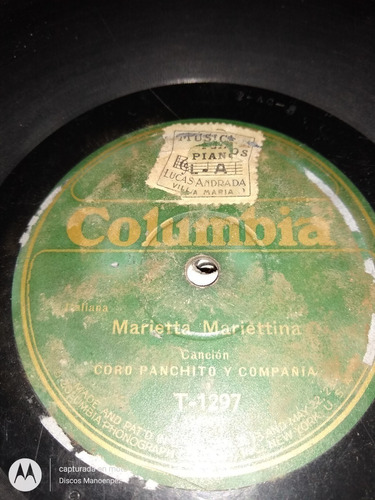Pasta Coro Panchito Y Compañia Columbia C122