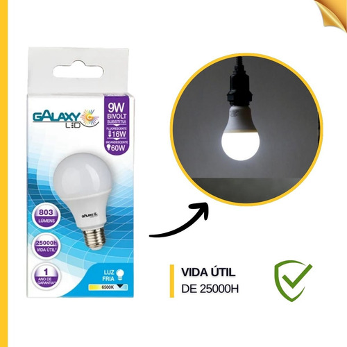 Kit 10 Lampadas Led Bulbo E27 6500k Bivolt Escritorio Casa