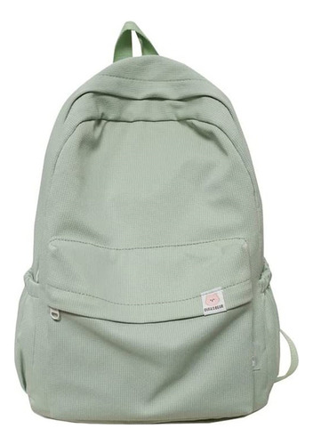 Mochila Unisex Casual Ligera Para La Escuela De Color Liso.