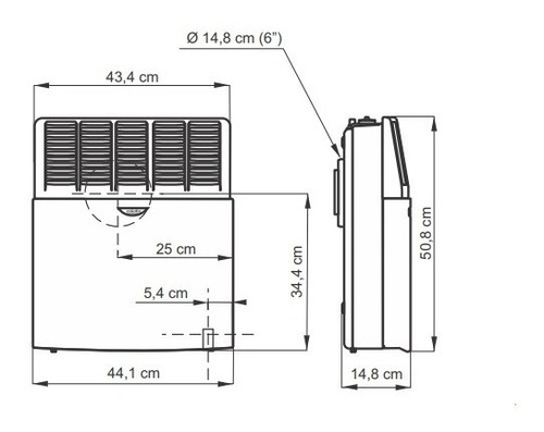 Imagen 3 de 5 de Calefactor A Gas Eskabe Tb 2900kcal/h S21 Tb3 Digiya