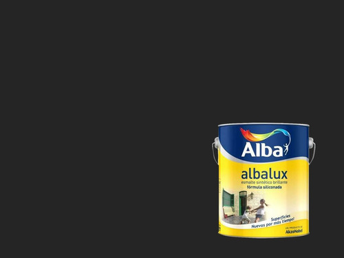 Alba Albalux esmalte sintético brillante 4L color negro