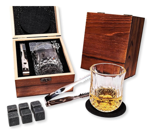 Set De Regalo De Piedras De Whisky Para Hombres, Cristal De 