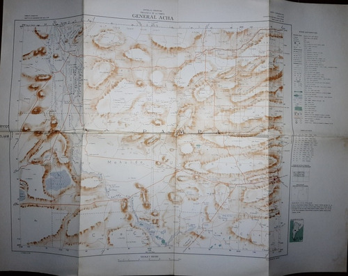 Antiguo Mapa Plano General Acha 1963 I. Geográfico Ro 456