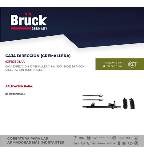 Caja Direccion Ford Ka 00 01 02 03 04 05 06 07 Con Bieletas