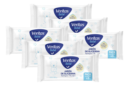 Pack Jabón De Glicerina Veritas Bebé 120 Gr