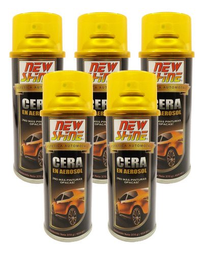 5 Ceras Para Auto Moto En Aerosol Fácil Aplicación New Shine