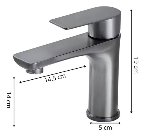Grifería Baño Corto Premium Gris Oscuro Mate