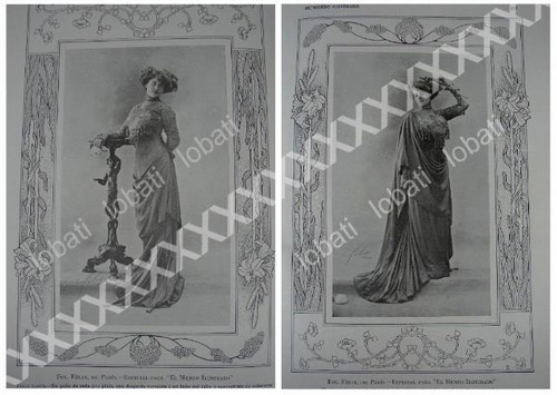 Grabado Antiguo 1909. Modas Y Tendencias En Vestidos 108