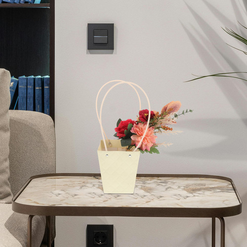 10 Bolsas De Ramo De Flores Con Asa Para Arreglos Florales