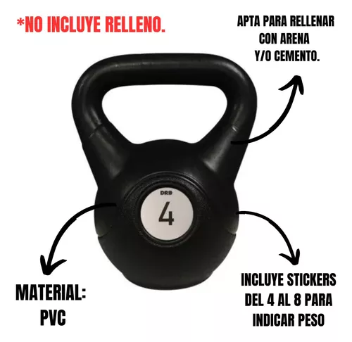 Pesa Rusa 8kg Kettlebell Fitness Gym Para Entrenamiento Pvc