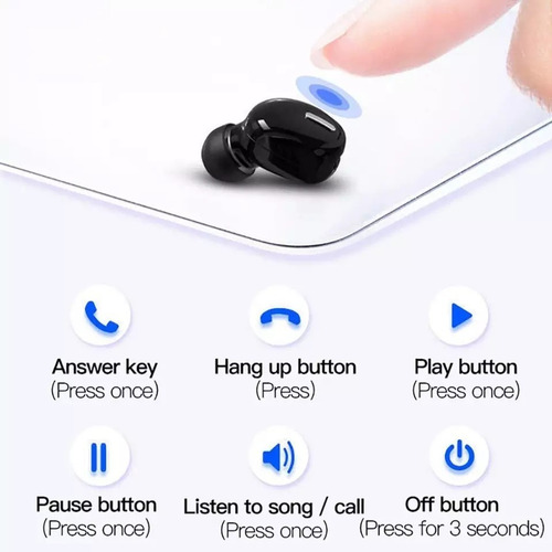 Miniauricular Inalámbrico Con Bluetooth, In Ear