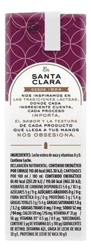 Leche Entera Santa Clara 180 Ml 18 Pack
