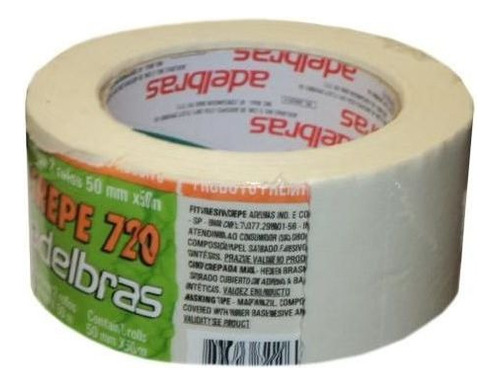 Fita Crepe Adelbras 720 48mm X 50mts Branca C/ 2 Unidades