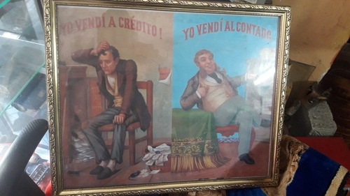 Cuadro Antiguo Litografia Anuncios Para Almacenes