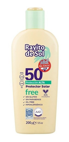 Rayito De Sol Protector Sin Tacc Cruelty Free Fps 50 200gr