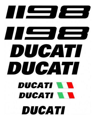 Kit Adesivos Compatível Ducati 1198 Branca Dct119802