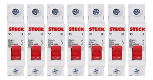 Kit 7 Disjuntor Mono 20a Steck Curva C 3ka Sdd61c10