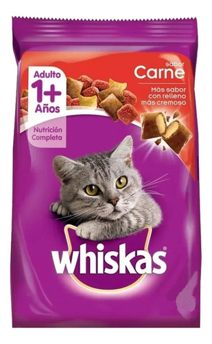 Imagen 1 de 1 de Alimento Whiskas 1+ para gato adulto sabor carne en bolsa de 20kg