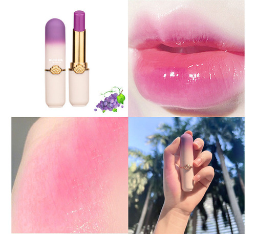 & Brillo De Labios Con Sabor A G Grape, Transparente,