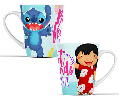 Taza Dia Del Amor San Valentin Lilo Y Stitch Cónica Mod751