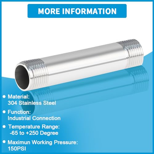 Tubera De Acero Inoxidable Quickun 304, 1/2puLG Npt X 1/2pul