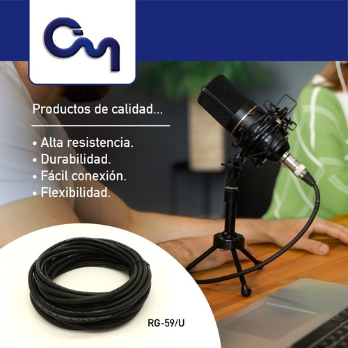 Cable Coaxial Rg59 Antena/tv, Con Transformador Y Conectores