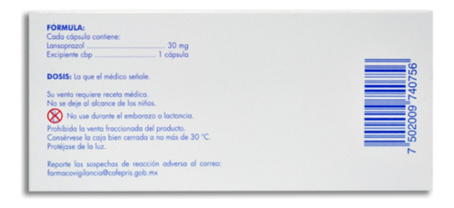 Lansoprazol 30 Mg Avancid Liberación Retardada 14 Cápsulas