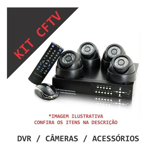 Kit Completo Cftv Dvr Cameras Acessorios Monte O Seu