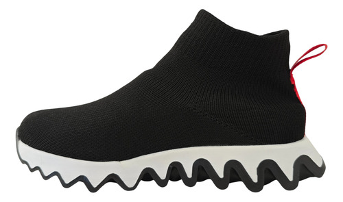 Tenis Bota Niño Casual Calcetin Resorte Moda Ligeros Cómodos Antiderrapante Chabelo C60-a Negro