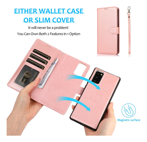 Funda De Piel De Becerro Con Textura De Oro Rosa For Samsung