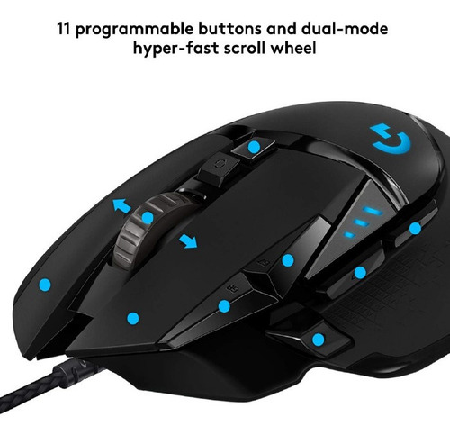 Mouse
gamer Logitech G Series G502 Hero negro