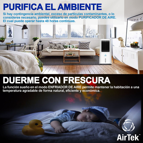 Purificador + Enfriador De Aire 4 En 1 | Airtek Atk05acp | Blanco