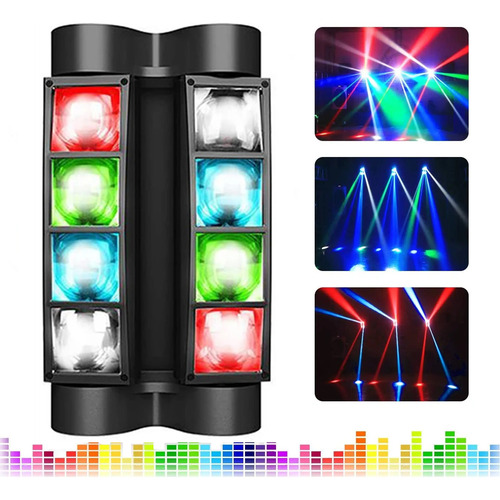 8 Leds Mini Cabezas Moviles Dj Luces De Escenario Dmx512