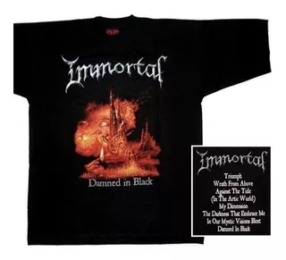 Immortal Damned In Black Polo Small [rockoutlet] Remate