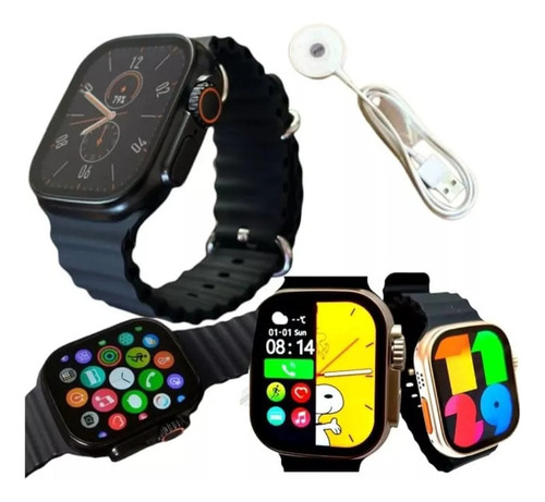 Smartwatch Watch 10 Ultra Plus Nfc À Prova D'água Ocean Laranja Ocean Preto Laranja