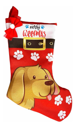 Bota Navidad Decorativa Diseño Perro