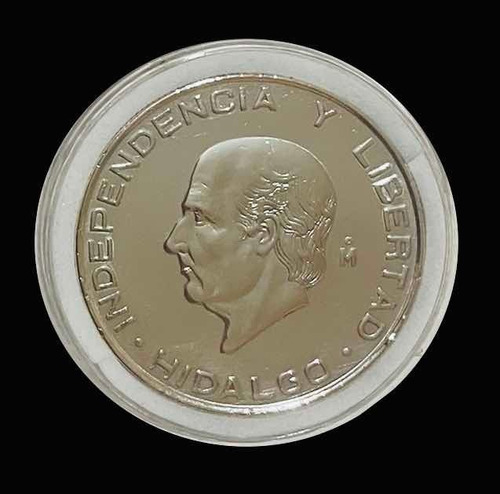 Moneda De Plata 5 Pesos Hidalgo Chico Año 1955 Ley .720