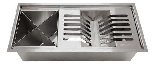 Calha Canal Organizador Gourmet Úmida Escorredor Inox Tubrax