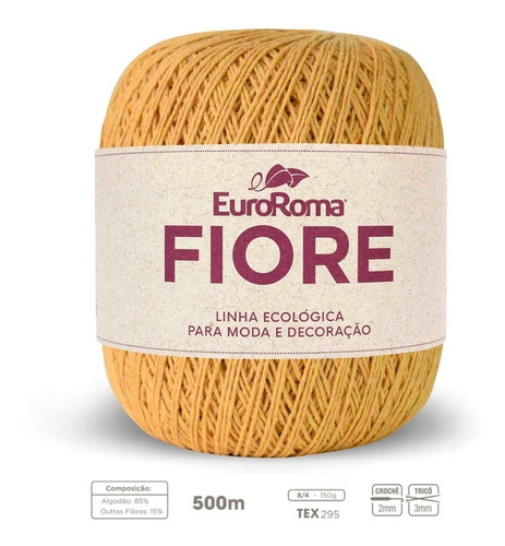 Imagem 2 de 2 de Linha Barbante Euroroma Fiore 8/4 150g - Mostarda