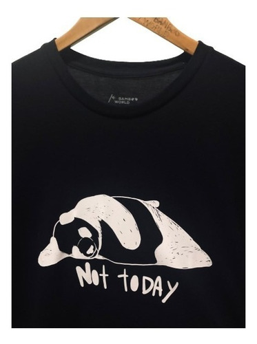 Camiseta Viscose Bambu Branca Panda Not Today Bamboo World