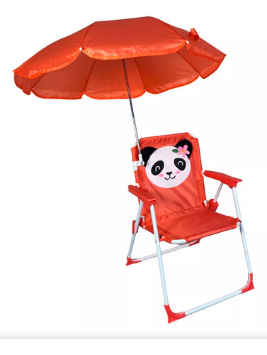 1 Sillita Plegable Infantil Con Sombrilla Diseño Animalitos